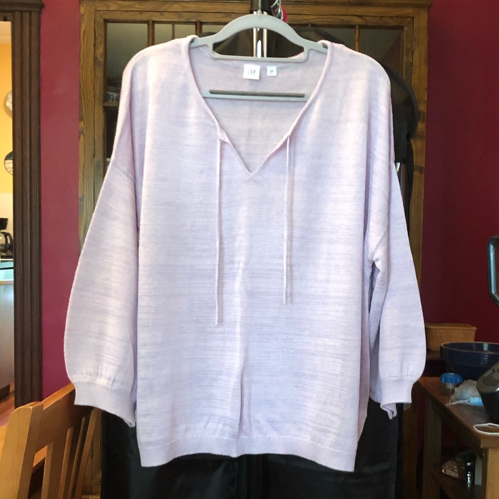 Gap light purple lilac sweater split neck XXL